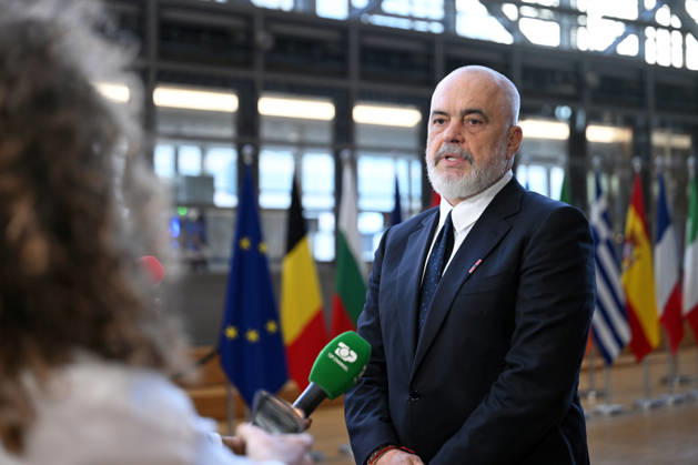The 8th EU-Albania Accession Conference in Brussels BRUSSELS, BELGIUM - MAY 26: Albanian Prime Minister Edi Rama gives an exclusive interview ahead of the 8th EU-Albania Accession Conference in Brussels, Belgium, on May 26, 2026. Dursun Aydemir Anadolu Brussels Belgium. Editorial use only. Please get in touch for any other usage.  Copyright: x2026xAnadoluxDursunxAydemirx