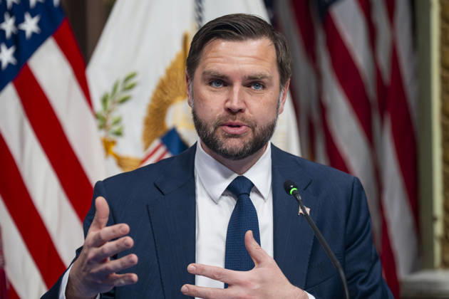 Vice President JD Vance speaks during a roundtable on anti-fraud initiatives in the Indian Treaty Room in the Eisenhower Executive Building near the White House in Washington, DC on Tuesday, May 26, 2026.  WAP20260526303 BONNIExCASH