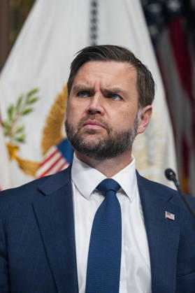 Vice President JD Vance attends a roundtable on anti-fraud initiatives in the Indian Treaty Room in the Eisenhower Executive Building near the White House in Washington, DC on Tuesday, May 26, 2026.  WAP20260526311 BONNIExCASH