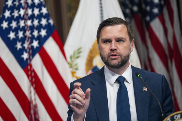 Vice President JD Vance speaks during a roundtable on anti-fraud initiatives in the Indian Treaty Room in the Eisenhower Executive Building near the White House in Washington, DC on Tuesday, May 26, 2026.  WAP20260526321 BONNIExCASH