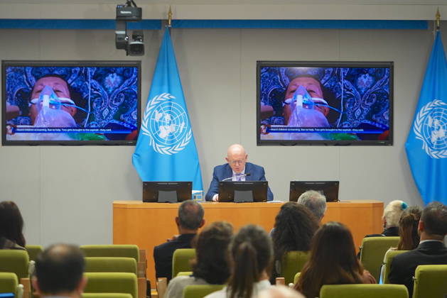 Russian Ambassador Nebenzia briefs the press at the UN NEW YORK CITY, UNITED STATES - MAY 26: Russian Ambassador Vassily Nebenzia, Permanent Representative of the Russian Federation to the United Nations, briefs the press, on May 26, 2026, in New York, U.S. Selcuk Acar Anadolu New York United States. Editorial use only. Please get in touch for any other usage.  Copyright: x2026xAnadoluxSelcukxAcarx