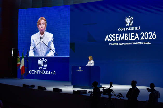 May 26, 2026, Rome, Rome, Italy: President of the Council of Ministers Giorgia Meloni speaks during the Confindustria Annual Assembly in Rome on May 26, 2026 Rome Italy  - ZUMAn299 20260526_zip_n299_008 Copyright: xVincenzoxNuzzolesex