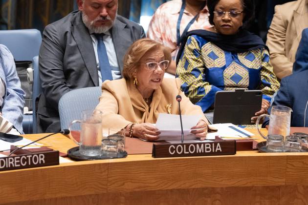 May 26, 2026, New York, New York, USA: Rosa Yolanda Villavicencio Mapy, Minister for Foreign Affairs of Colombia speaks during Security Council meeting on Upholding the purposes and principles of the UN Charter and strengthening the UN-centered international system at UN Headquarters in New York, NY on May 26, 2026. China organized this meeting as it is a President of Security Council for the month of May. New York USA  - ZUMAr339 20260526_znp_r339_029 Copyright: xLevxRadinx