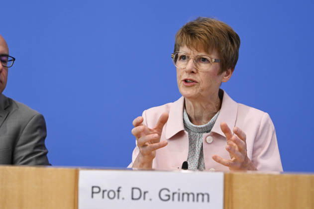 ABB BPK-GUTACHTEN - Prof. Dr. Veronika Grimm Bericht zum Thema Vorstellung des Fruehjahrsgutachten 2026-Sachverstaendigenrat zur Begutachtung der gesamtwirtschaftlichen Entwicklung auf der BPK Bundespressekonferenz in Berlin am 27.05.2026 Berlin Deutschland