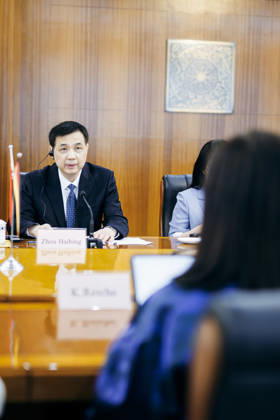 Katherina Reiche (CDU), Bundesministerin fuer Wirtschaft und Energie trifft den Vizeminister ZHOU Haibing zu einem Gespraech in Peking, 27.05.2026. Fotografiert im Auftrag des Bundesministerium fuer Wirtschaft und Energie (BMWE) Peking China Copyright: xFelixxZahn BMWEx