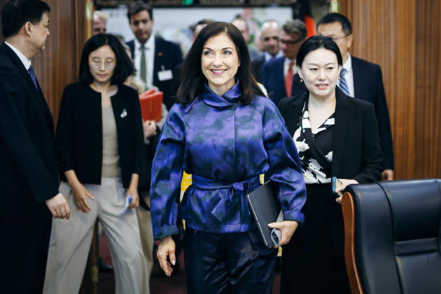 Katherina Reiche (CDU), Bundesministerin fuer Wirtschaft und Energie trifft den Vizeminister ZHOU Haibing zu einem Gespraech in Peking, 27.05.2026. Fotografiert im Auftrag des Bundesministerium fuer Wirtschaft und Energie (BMWE) Peking China Copyright: xFelixxZahn BMWEx