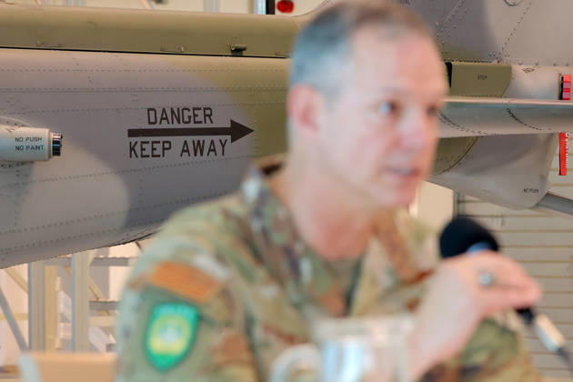 Haed of NATO Supreme Allied Command in Europe (SACEUR) Alexus Grynkewich speaks at a joint press conference with Czech Chief of General Staff Karel Rehka to mark the end of a two-day visit by Alexus Grynkewich, 22nd helicopter base, Namest nad Oslavou, Czech Republic. (CTKxPhoto LiborxPlihal) CTKPhotoP2026052704830  CTKPhotoP2026052704830