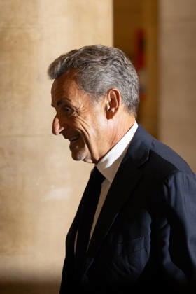 Last day of the Libyan financing appeal trial - Paris French former president Nicolas Sarkozy comes back from a lunch break on the last day of his appeal trial over charges he had sought Libyan financing for his 2007 election, at the Palais de Justice courthouse in Paris on May 27, 2026. Photo by Raphael Lafargue ABACAPRESS.COM Paris France  Copyright: xLafarguexRaphael ABACAx