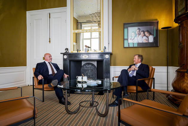 27-05-2026 HtB King Willem-Alexander during a meetng with Mr. Thierry A.A. Aartsen BA, Minister of Employment and Participation at palace Huis ten Bosch in The Hague. Â  Copyright: xPPEx