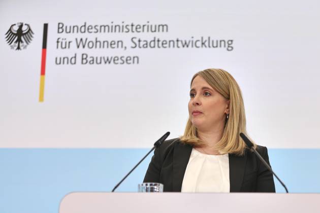 Berlin, Deutschland, 27.05.2026: Baumnisterium: Pressestatement zur Modernisierung des Städtebau- und Raumordnungsrechts: Bundesministerin für Wohnen, Stadtentwicklung und Bauwesen Verena Hubertz (SPD) Copyright: xdtsxNachrichtenagenturx dts_120852