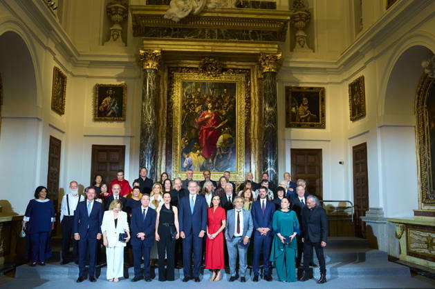 27-05-2026 Madrid Queen Letizia and King Felipe during the Merit fine arts 2024 gold medals ceremony at the Cathedral Primada de Santa Maria in Toledo, Castilla-La Mancha. the President of Castilla-La Mancha, Emiliano Garcia-Page, and the Mayor of Toledo, Carlos Velazquez Romo, comedian Eva Hache, Angelez Munoz, Eduard Fernandez, Aitana Sanchez- Gijon, Jose Merce and Elvira Lindo No Spain Â  Copyright: xPPEx