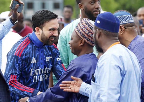 New York City Mayor Zohran Kwame Mamdani participates in Eid al-Adha prayers at Macombs Dam Park on Wednesday, May 27 2026 in New York City. Eid al-Adha, also known as the Festival of Sacrifice, is the second major Islamic festival of the year.  NYP20260527112 JOHNxANGELILLO