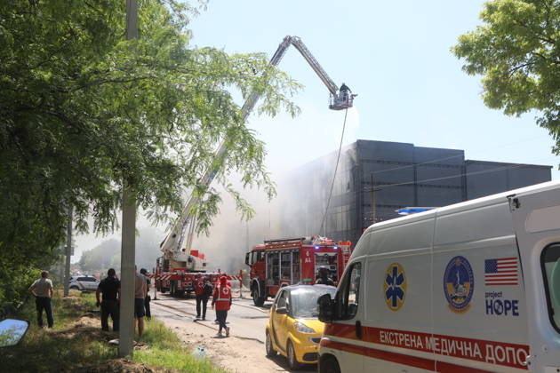 Russian attack injures 11 in Odesa ODESA, UKRAINE - MAY 27: Emergency services operate in the area where a Russian Shahed drone strike hit, injuring 11 people including two children in Odesa, Ukraine on May 27, 2026. Two stores and a post office were damaged in the attack. Nina Lyashonok Anadolu Odesa Ukraine. Editorial use only. Please get in touch for any other usage.  Copyright: x2026xAnadoluxNinaxLyashonokx