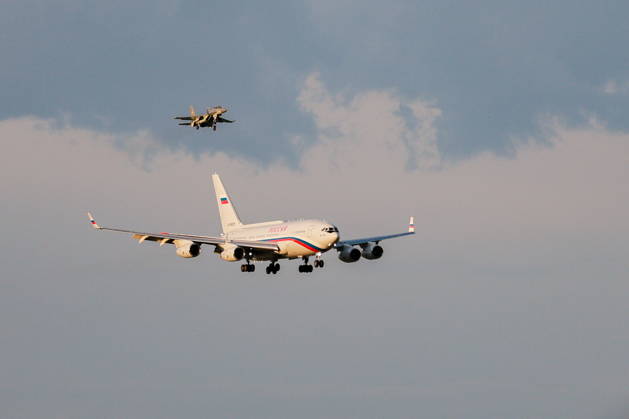 KAZAKHSTAN, ASTANA - MAY 27, 2026: An aircraft carrying Russia s President Putin arrives at Nursultan Nazarbayev International Airport. The Russian president arrived in Kazakhstan on a state visit. Alexander Shcherbak TASS  93101437