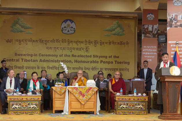 May 27, 2026, Dharamshala, Himachal Pradesh, India: Newly re-elected Sikyong Penpa Tsering addressing the tibetan in exile and tibetan followers during Swearing-in Ceremony of the re-elected Sikyong of the Central Tibetan Administration (CTA) Penpa Tsering at Tsugla Khang Temple, Mcleodganj, Dharamshala on Wednesday. Tibetan Spiritual Leader the Dalai Lama also present on this occasion...NOTE; EDITORIAL USE ONLY. Dharamshala India  - ZUMAb235 20260527_zip_b235_012 Copyright: xShaileshxBhatnagarx
