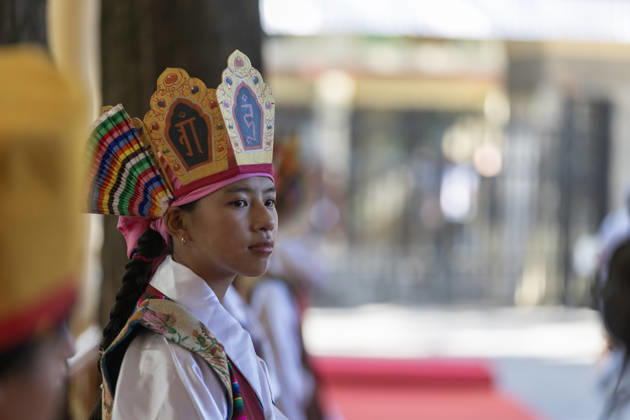 May 27, 2026, Dharamshala, Himachal Pradesh, India: Artist from TIPA waiting Tibetan Spiritual leader the Dalai Lama to perform dance during Swearing-in Ceremony of the re-elected Sikyong of the Central Tibetan Administration (CTA) Penpa Tsering at Tsugla Khang Temple, Mcleodganj, Dharamshala on Wednesday...NOTE; EDITORIAL USE ONLY. Dharamshala India  - ZUMAb235 20260527_zip_b235_013 Copyright: xShaileshxBhatnagarx