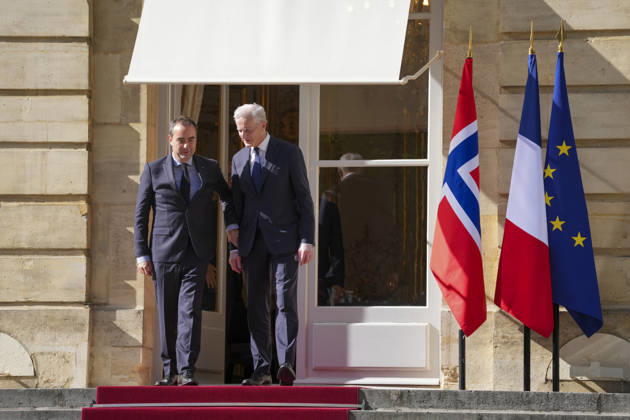 Store moter Frankrikes president Emmanuel Macron i Paris. Paris, Frankrike 20260527. Statsminister Jonas Gahr Store etter motert med Frankrikes statsminister SÃ bastien Lecornu i Paris onsdag ettermiddag. Foto: Ole Berg-Rusten NTB Paris Frankrike 188UTiyrboY EDITORIAL USE ONLY Ref:_POL188UTiyrboY.jpg Copyright: xOlexBerg-Rustenx xNTBx