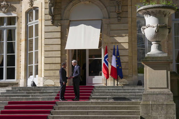 Store moter Frankrikes president Emmanuel Macron i Paris. Paris, Frankrike 20260527. Statsminister Jonas Gahr Store moter Frankrikes president Emmanuel Macron i Paris. Foto: Ole Berg-Rusten NTB Paris Frankrike y15ImqUSOqs EDITORIAL USE ONLY Ref:_POLy15ImqUSOqs.jpg Copyright: xOlexBerg-Rustenx xNTBx