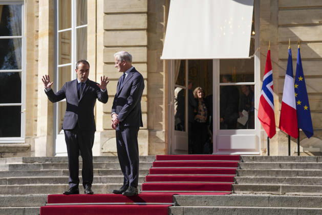 Store moter Frankrikes president Emmanuel Macron i Paris. Paris, Frankrike 20260527. Statsminister Jonas Gahr Store etter motert med Frankrikes statsminister SÃ bastien Lecornu i Paris onsdag ettermiddag. Foto: Ole Berg-Rusten NTB Paris Frankrike Xy_0nFGR_us EDITORIAL USE ONLY Ref:_POLXy_0nFGR_us.jpg Copyright: xOlexBerg-Rustenx xNTBx
