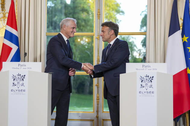 Store moter Frankrikes president Emmanuel Macron i Paris. Paris, Frankrike 20260527. Statsminister Jonas Gahr Store moter Frankrikes president Emmanuel Macron i Paris. Foto: Ole Berg-Rusten NTB Paris Frankrike 1Pq64sWB5xY EDITORIAL USE ONLY Ref:_POL1Pq64sWB5xY.jpg Copyright: xOlexBerg-Rustenx xNTBx