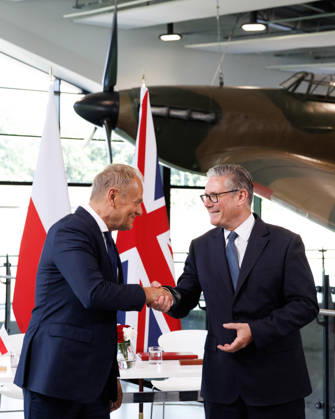 Prime Minister Keir Starmer hosts Polish PM Donald Tusk 27 05 2026. London, United Kingdom. Prime Minister Keir Starmer and Donald Tusk, Prime Minister of Poland visit the Battle of Britain Museum in Uxbridge., Credit:Ben Perry B66 Avalon United Kingdom, Greater London, London  Copyright: xBenxPerryx xB66x xAvalonx 1106016326
