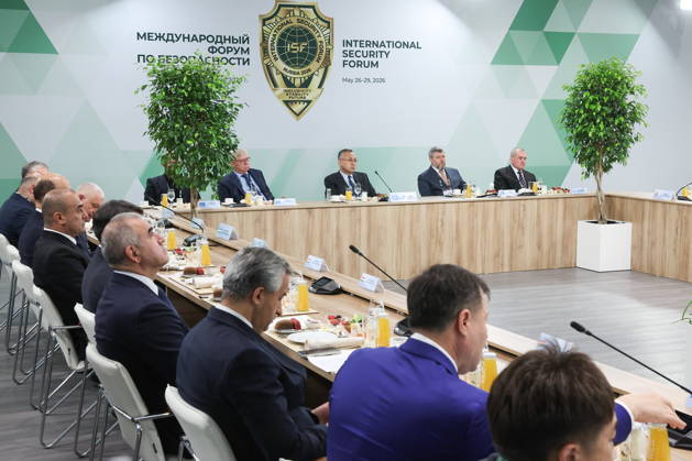 RUSSIA, MOSCOW REGION - MAY 28, 2026: An informal meeting of secretaries of security councils of the CIS states is held on the sidelines of the 1st International Security Forum. Valery Sharifulin TASS  93122880