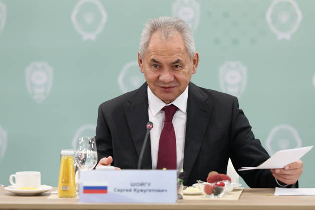 RUSSIA, MOSCOW REGION - MAY 28, 2026: Russian Security Council Secretary Sergei Shoigu attends an informal meeting of secretaries of security councils of the CIS states on the sidelines of the 1st International Security Forum. Valery Sharifulin TASS  93123808