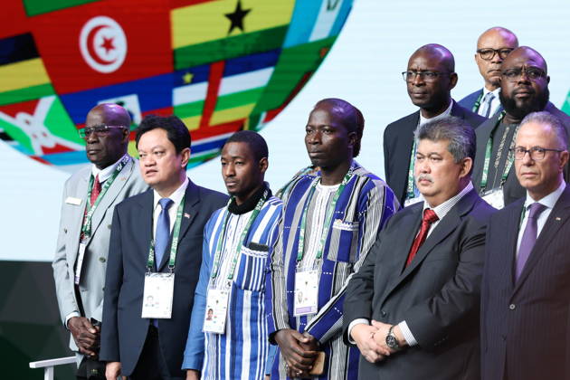 RUSSIA, MOSCOW REGION - MAY 28, 2026: Participants pose for a group photograph at the opening of the 14th International Meeting of High Representatives for Security Issues on the sidelines of the 1st International Security Forum. Valery Sharifulin TASS  93125820