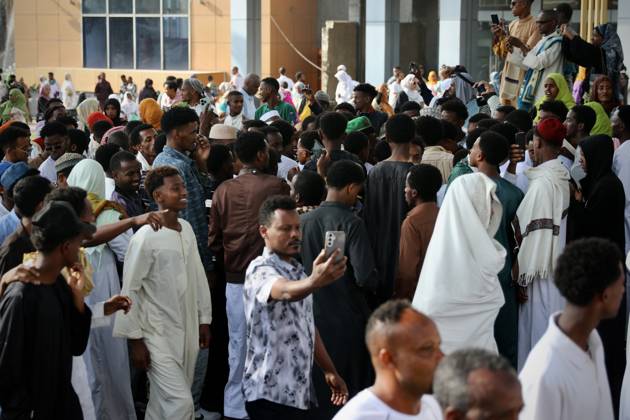 Muslims celebrate Eid al-Adha with traditional Dibe drums in Ethiopia ADDIS ABABA, ETHIOPIA - MAY 28: Muslims celebrate Eid al-Adha and Eid al-Fitr by singing hymns accompanied by a drum known as the dibe in Addis Ababa, Ethiopia on May 28, 2026. After exchanging holiday greetings, the young people celebrated by playing the dibe drums they had brought with them. Erkut Kargin Anadolu Addis Ababa Ethiopia. Editorial use only. Please get in touch for any other usage.  Copyright: x2026xAnadoluxErkutxKarginx