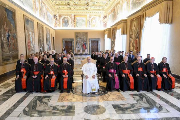 ITALY - POPE LEO XIV RECEIVES IN A PRIVATE AUDIENCE PARTICIPANTS IN THE PLENARY ASSEMBLY OF THE DICASTERY FOR EVANGELIZATION AT THE VATICAN - 2026 5 28 Italy, Rome, Vatican, 2026 5 28. Pope leo XIV receives in a private audience participants in the Plenary Assembly of the Dicastery for Evangelization at the Vatican, EDITORIAL USE ONLY - NO BOOKS Copyright: xVATICANxMEDIAx