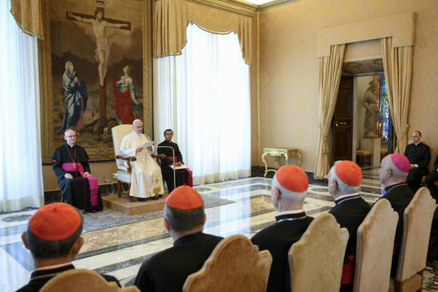 ITALY - POPE LEO XIV RECEIVES IN A PRIVATE AUDIENCE PARTICIPANTS IN THE PLENARY ASSEMBLY OF THE DICASTERY FOR EVANGELIZATION AT THE VATICAN - 2026 5 28 Italy, Rome, Vatican, 2026 5 28. Pope leo XIV receives in a private audience participants in the Plenary Assembly of the Dicastery for Evangelization at the Vatican, EDITORIAL USE ONLY - NO BOOKS Copyright: xVATICANxMEDIAx