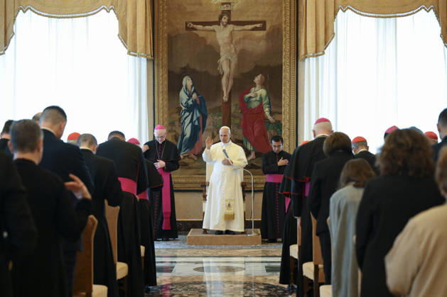 ITALY - POPE LEO XIV RECEIVES IN A PRIVATE AUDIENCE PARTICIPANTS IN THE PLENARY ASSEMBLY OF THE DICASTERY FOR EVANGELIZATION AT THE VATICAN - 2026 5 28 Italy, Rome, Vatican, 2026 5 28. Pope leo XIV receives in a private audience participants in the Plenary Assembly of the Dicastery for Evangelization at the Vatican, EDITORIAL USE ONLY - NO BOOKS Copyright: xVATICANxMEDIAx