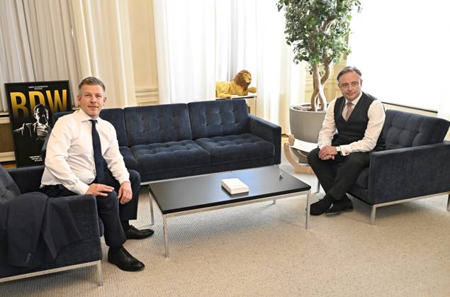 Bart De Wever meets the new hungarian PM Péter Magyar BRUSSELS, BELGIUM - MAY 28 : Bart De Wever meets the new hungarian PM Péter Magyar on May 28, 2026 in Brussels, Belgium, 28 05 2026 Brussels Belgium  Copyright: xDidierxLebrunx