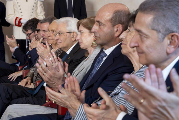 May 28, 2026, Rome, Rome, Italy: President Sergio Mattarella at the ceremony naming two rooms in the Stables of Palazzo Altieri in memory of the Presidents Emeritus of the Italian Banking Association, Professor Piero Barucci and Knight Labourer Maurizio Sella. Rome, May 28, 2026 Rome Italy  - ZUMAa289 20260528_zia_a289_194 Copyright: xPaoloxGiandottix xAgfx