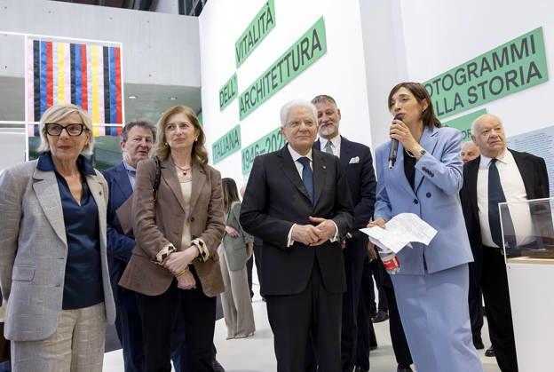 May 28, 2026, Rome, Rome, Italy: President Sergio Mattarella, Alessandro Giuli, Minister of Culture, and Maria Emanuela Bruni, President of the Maxxi Foundation, during their visit to the exhibition Vitality of Italian Architecture 1946-2026 , Rome, 28 05 2026