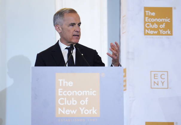 May 28, 2026, New York, Ny, United States: Prime Minister Mark Carney delivers a speech and takes part in an armchair discussion at The Economic Club of New York, in New York, on Thursday, May 28, 2026. New York United States  - ZUMAc35_ 20260528_zaf_c35_029 Copyright: xSeanxKilpatrickx