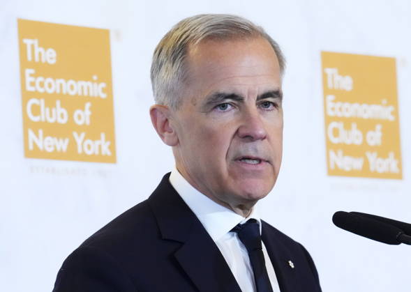 May 28, 2026, New York, Ny, United States: Le premier ministre Mark Carney donne un discours o l Economic Club of New York, o New York, le 28 mai 2026. LA PRESSE CANADIENNE New York United States  - ZUMAc35_ 20260528_zaf_c35_031 Copyright: xSeanxKilpatrickx