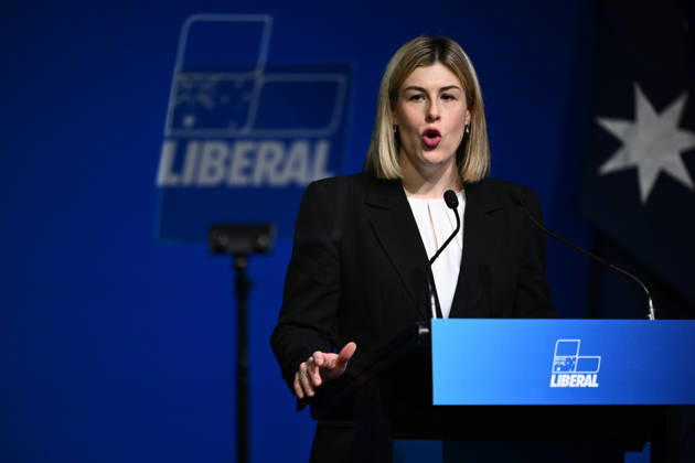 LIBERAL FEDERAL COUNCIL MEETING, Victorian Opposition Leader Jess Wilson speaks during the Liberal Party Federal Council Meeting in Melbourne, Friday, May 29, 2026. ( NO ARCHIVING MELBOURNE VICTORIA AUSTRALIA  Copyright: xJOELxCARRETTx 20260529111748728010