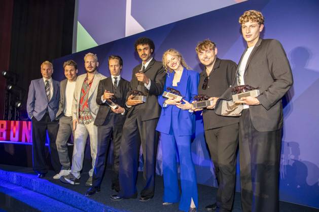 ABB NEWFACES- Tom Schilling, Langston Uibel, Kya-Celina Barucki, Marcel Philip Ginolas und Jonathan Kriener Preistraeger zu Gast auf der Party bei der Verleihung der Bunte New Faces Award Film im Delphi Filmpalast am Zoo am 28.05.2026 in Berlin Berlin Deutschland
