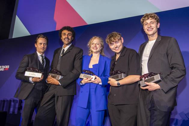 ABB NEWFACES- Tom Schilling, Langston Uibel, Kya-Celina Barucki, Marcel Philip Ginolas und Jonathan Kriener Preistraeger zu Gast auf der Party bei der Verleihung der Bunte New Faces Award Film im Delphi Filmpalast am Zoo am 28.05.2026 in Berlin Berlin Deutschland