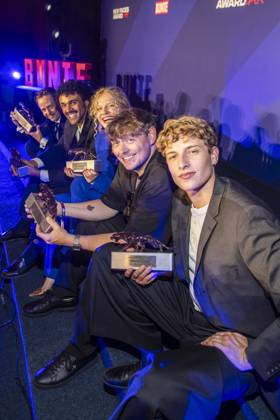 ABB NEWFACES- Tom Schilling, Langston Uibel, Kya-Celina Barucki, Marcel Philip Ginolas und Jonathan Kriener Preistraeger zu Gast auf der Party bei der Verleihung der Bunte New Faces Award Film im Delphi Filmpalast am Zoo am 28.05.2026 in Berlin Berlin Deutschland