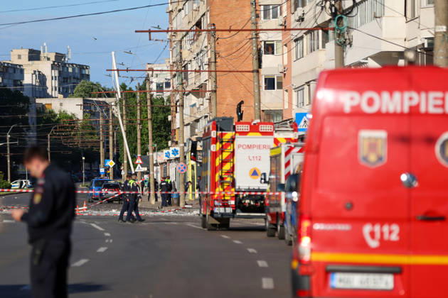 Russian drone crashes into apartment building in Romania GALATI, ROMANIA - MAY 29: A view shows destruction caused by a Russian drone hitting an apartment building in the eastern city of Galati, Romania, on May 29, 2026. Stringer Anadolu Galati Romania. Editorial use only. Please get in touch for any other usage.  Copyright: x2026xAnadoluxStringerx