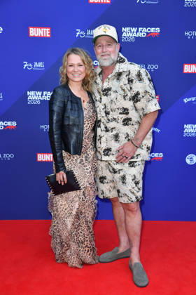 Nova Meierhenrich und Brian Bojsen beim 28. Bunte New Faces Award im Delphi-Filmpalast in Berlin am 28.05.2026