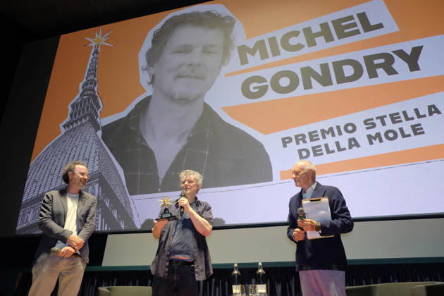 Michel Gondry At Masterclass - Turin French director Michel Gondry holds a masterclass at Cinema Massimo in Turin, Italy, on May 28, 2026, in dialogue with National Cinema Museum director Carlo Chatrian, reviewing his eclectic career and receiving the Stella della Mole award in recognition of his important and fundamental contribution to the art of filmmaking, while also introducing the screening of the film Microbo&Gasolina. Photo by Costantino Sergi IPA ABACAPRESS.COM Torino Torino  Copyright: xIPA ABACAx