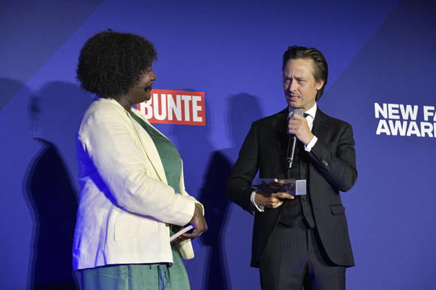 Thelma Buabeng und Tom Schilling bei der Verleihung der Bunte New Faces Awards Film 2026 im Delphi Filmpalast. Berlin, 28.05.2026