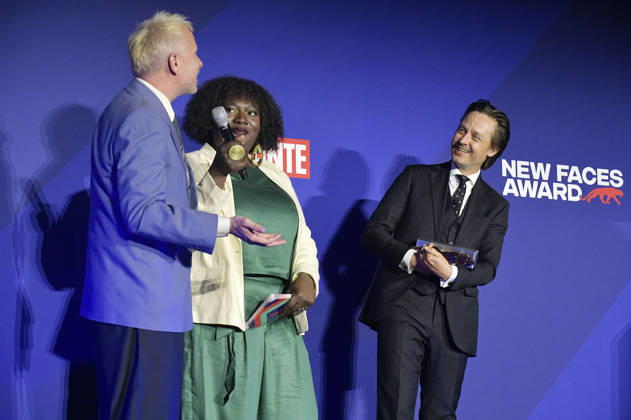 Robert Stadlober, Thelma Buabeng und Tom Schilling bei der Verleihung der Bunte New Faces Awards Film 2026 im Delphi Filmpalast. Berlin, 28.05.2026