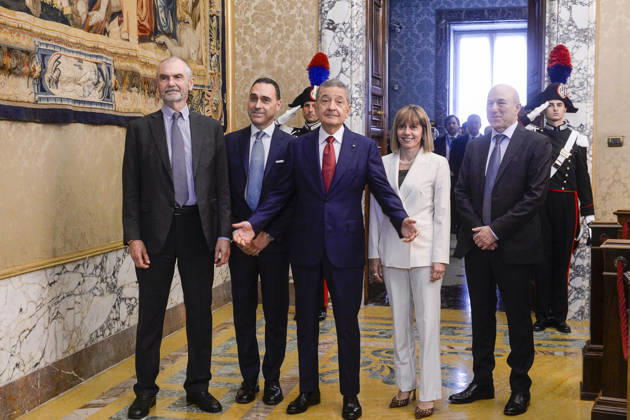 IPA85155506 - Rome Bank of Italy Annual Report on 2025. Final remarks by the Governor - pictured are Fabio Panetta and members of the directorate Paolo Angelini Chiara Scotti Sergio Nicoletti AltimariGian Luca Trequattrini  Copyright: xSTEFANOxCAROFEIx xSTEFANOxCAROFEIx xFOTOGRAMMAx 85155506