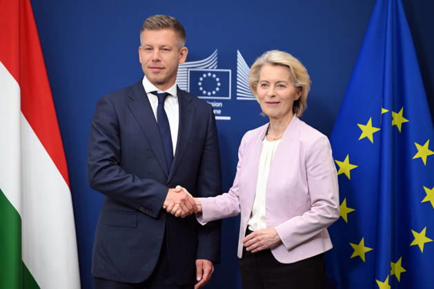 Peter Magyar meets Ursula von der Leyen in Brussels BRUSSELS, BELGIUM - MAY 29: Hungarian Prime Minister Peter Magyar (L) meets with European Commission President Ursula von der Leyen (R) in Brussels, Belgium, on May 29, 2026. Dursun Aydemir Anadolu Brussels Belgium. Editorial use only. Please get in touch for any other usage.  Copyright: x2026xAnadoluxDursunxAydemirx