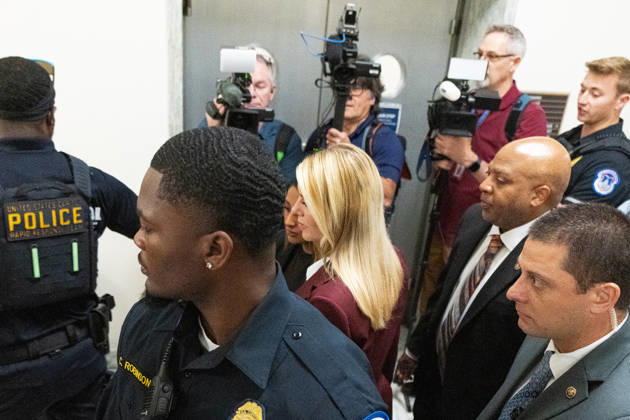 Former Attorney General Pam Bondi UNITED STATES - MAY 29: Former Attorney General Pam Bondi arrives for her deposition on her role with the Epstein files in the House Oversight and Government Reform Committee in the Rayburn House Office Building on Friday, May 29, 2026. (Bill Clark CQ Roll Call) Washington DC United States EDITORIAL USE ONLY Copyright: x 2026xCQxRollxCallx BillxClarkx rollcallpix171250