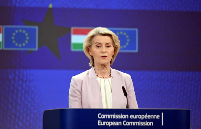 Peter Magyar - Ursula von der Leyen joint press conference in Brussels BRUSSELS, BELGIUM - MAY 29: Hungarian Prime Minister Peter Magyar and European Commission President Ursula von der Leyen hold a joint press conference in Brussels, Belgium, on May 29, 2026. Dursun Aydemir Anadolu Brussels Belgium. Editorial use only. Please get in touch for any other usage.  Copyright: x2026xAnadoluxDursunxAydemirx